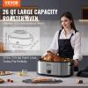 imageVEVOR Electric Roaster Oven 22 QT Turkey Roaster with SelfBasting Lid 1450W Roaster with Defrost ampamp Warm Function Adjustable Temp Removable Pan ampamp Rack Fits Turkeys Up to 26LBS WhiteSilver