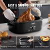 imageVEVOR Electric Roaster Oven 22 QT Turkey Roaster with SelfBasting Lid 1450W Roaster with Defrost ampamp Warm Function Adjustable Temp Removable Pan ampamp Rack Fits Turkeys Up to 26LBS WhiteBlack