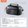 imageVEVOR Electric Roaster Oven 22 QT Turkey Roaster with SelfBasting Lid 1450W Roaster with Defrost ampamp Warm Function Adjustable Temp Removable Pan ampamp Rack Fits Turkeys Up to 26LBS WhiteBlack
