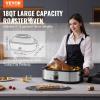 imageVEVOR Electric Roaster Oven 22 QT Turkey Roaster with SelfBasting Lid 1450W Roaster with Defrost ampamp Warm Function Adjustable Temp Removable Pan ampamp Rack Fits Turkeys Up to 26LBS WhiteSilver