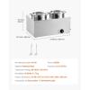 imageVEVOR Electric Soup Warmer Two 634QT Pots ampamp Three 13 Pans Stainless Steel Commercial Food Warmer with 86185F Adjustable Temp 1500W Bain Marie Soup Station for Restaurant Buffet26L Pots