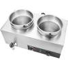 imageVEVOR Electric Soup Warmer Two 634QT Pots ampamp Three 13 Pans Stainless Steel Commercial Food Warmer with 86185F Adjustable Temp 1500W Bain Marie Soup Station for Restaurant Buffet2Pot