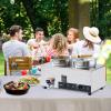 imageVEVOR Electric Soup Warmer Two 634QT Pots ampamp Three 13 Pans Stainless Steel Commercial Food Warmer with 86185F Adjustable Temp 1500W Bain Marie Soup Station for Restaurant Buffet27L Pots