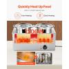 imageVEVOR Electric Soup Warmer Two 634QT Pots ampamp Three 13 Pans Stainless Steel Commercial Food Warmer with 86185F Adjustable Temp 1500W Bain Marie Soup Station for Restaurant Buffet26L Pots