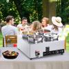imageVEVOR Electric Soup Warmer Two 634QT Pots ampamp Three 13 Pans Stainless Steel Commercial Food Warmer with 86185F Adjustable Temp 1500W Bain Marie Soup Station for Restaurant Buffet47L Pots