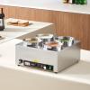 imageVEVOR Electric Soup Warmer Two 634QT Pots ampamp Three 13 Pans Stainless Steel Commercial Food Warmer with 86185F Adjustable Temp 1500W Bain Marie Soup Station for Restaurant Buffet46L Pots