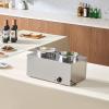 imageVEVOR Electric Soup Warmer Two 634QT Pots ampamp Three 13 Pans Stainless Steel Commercial Food Warmer with 86185F Adjustable Temp 1500W Bain Marie Soup Station for Restaurant Buffet26L Pots