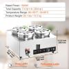 imageVEVOR Electric Soup Warmer Two 634QT Pots ampamp Three 13 Pans Stainless Steel Commercial Food Warmer with 86185F Adjustable Temp 1500W Bain Marie Soup Station for Restaurant Buffet47L Pots