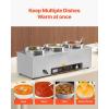 imageVEVOR Electric Soup Warmer Two 634QT Pots ampamp Three 13 Pans Stainless Steel Commercial Food Warmer with 86185F Adjustable Temp 1500W Bain Marie Soup Station for Restaurant Buffet36L Pots