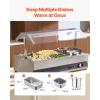 imageVEVOR Electric Soup Warmer Two 634QT Pots ampamp Three 13 Pans Stainless Steel Commercial Food Warmer with 86185F Adjustable Temp 1500W Bain Marie Soup Station for Restaurant Buffet26L Pots and 412 Pans