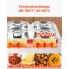 imageVEVOR Electric Soup Warmer Two 634QT Pots ampamp Three 13 Pans Stainless Steel Commercial Food Warmer with 86185F Adjustable Temp 1500W Bain Marie Soup Station for Restaurant Buffet46L Pots