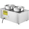 imageVEVOR Electric Soup Warmer Two 634QT Pots ampamp Three 13 Pans Stainless Steel Commercial Food Warmer with 86185F Adjustable Temp 1500W Bain Marie Soup Station for Restaurant Buffet2Pot