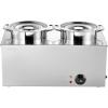 imageVEVOR Electric Soup Warmer Two 634QT Pots ampamp Three 13 Pans Stainless Steel Commercial Food Warmer with 86185F Adjustable Temp 1500W Bain Marie Soup Station for Restaurant Buffet26L Pots
