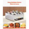 imageVEVOR Electric Soup Warmer Two 634QT Pots ampamp Three 13 Pans Stainless Steel Commercial Food Warmer with 86185F Adjustable Temp 1500W Bain Marie Soup Station for Restaurant Buffet46L Pots