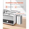 imageVEVOR Electric Soup Warmer Two 634QT Pots ampamp Three 13 Pans Stainless Steel Commercial Food Warmer with 86185F Adjustable Temp 1500W Bain Marie Soup Station for Restaurant Buffet26L Pots and 313 Pans
