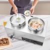 imageVEVOR Electric Soup Warmer Two 634QT Pots ampamp Three 13 Pans Stainless Steel Commercial Food Warmer with 86185F Adjustable Temp 1500W Bain Marie Soup Station for Restaurant Buffet2Pot