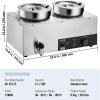 imageVEVOR Electric Soup Warmer Two 634QT Pots ampamp Three 13 Pans Stainless Steel Commercial Food Warmer with 86185F Adjustable Temp 1500W Bain Marie Soup Station for Restaurant Buffet2Pot