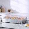 imageVEVOR Electric Warming Tray Food Warming Trays for Buffet Warming Trays with Temp Control Portable Stainless Steel 75 Quart Chafing Dish Set ETL