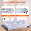 imageVEVOR Electric Warming Tray Food Warming Trays for Buffet Warming Trays with Temp Control Portable Stainless Steel 75 Quart Chafing Dish Set ETL