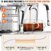 imageVEVOR Espresso Machine Builtin Grinder 15 Bar SemiAutomatic Espresso Coffee Maker with Milk Frother Steam Wand PID Control System for Cappuccino Latte Machiato