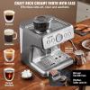 imageVEVOR Espresso Machine Builtin Grinder 15 Bar SemiAutomatic Espresso Coffee Maker with Milk Frother Steam Wand PID Control System for Cappuccino Latte Machiato