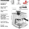 imageVEVOR Espresso Machine Builtin Grinder 15 Bar SemiAutomatic Espresso Coffee Maker with Milk Frother Steam Wand PID Control System for Cappuccino Latte Machiato