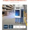 imageVEVOR Evaporative Air Cooler 3100 CFM with 9 Gallon Water Tank Swamp Cooler Portable Cooling Fan with Remote Control 12H Timer 4 Ice Boxes Quiet Operation 3 Wind Speeds for Outdoor Indoor Use3100 CFM