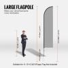 imageVEVOR Feather Flag Pole Kit 2 Packs Swooper Flag Pole 127 ft Sign Flag Poles for Business Advertising Feather Flags Banner Outdoor with Ground Stakes and A Carrying Bag Flag Not Included163 ft