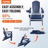 imageVEVOR Folding Adirondack Chairs Set of 2 with Cup Holder AllWeather Portable Plastic Fire Pit Chair Outdoor Adirondack Patio Chair with Relaxing Arm Rest Ergonomic for Garden Backyard BlackNavy Blue Plastic Adirondack Chairs Set of 2 With Cup Holder