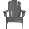 imageVEVOR Folding Adirondack Chairs Set of 2 with Cup Holder AllWeather Portable Plastic Fire Pit Chair Outdoor Adirondack Patio Chair with Relaxing Arm Rest Ergonomic for Garden Backyard BlackGray Plastic Adirondack Chairs Set of 2 With Cup Holder