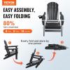 imageVEVOR Folding Adirondack Chairs Set of 2 with Cup Holder AllWeather Portable Plastic Fire Pit Chair Outdoor Adirondack Patio Chair with Relaxing Arm Rest Ergonomic for Garden Backyard BlackBlack Plastic Adirondack Chairs Set of 2 With Cup Holder