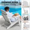imageVEVOR Folding Adirondack Chairs Set of 2 with Cup Holder AllWeather Portable Plastic Fire Pit Chair Outdoor Adirondack Patio Chair with Relaxing Arm Rest Ergonomic for Garden Backyard BlackWhite Plastic Adirondack Chairs Set of 2 With Cup Holder