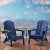 imageVEVOR Folding Adirondack Chairs Set of 2 with Cup Holder AllWeather Portable Plastic Fire Pit Chair Outdoor Adirondack Patio Chair with Relaxing Arm Rest Ergonomic for Garden Backyard BlackNavy Blue Plastic Adirondack Chairs Set of 2 With Cup Holder