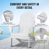 imageVEVOR Folding Adirondack Chairs Set of 2 with Cup Holder AllWeather Portable Plastic Fire Pit Chair Outdoor Adirondack Patio Chair with Relaxing Arm Rest Ergonomic for Garden Backyard BlackWhite Plastic Adirondack Chairs Set of 2 With Cup Holder