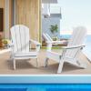 imageVEVOR Folding Adirondack Chairs Set of 2 with Cup Holder AllWeather Portable Plastic Fire Pit Chair Outdoor Adirondack Patio Chair with Relaxing Arm Rest Ergonomic for Garden Backyard BlackWhite Plastic Adirondack Chairs Set of 2 With Cup Holder