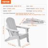 imageVEVOR Folding Adirondack Chairs Set of 2 with Cup Holder AllWeather Portable Plastic Fire Pit Chair Outdoor Adirondack Patio Chair with Relaxing Arm Rest Ergonomic for Garden Backyard BlackWhite Plastic Adirondack Chairs Set of 2 With Cup Holder