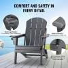imageVEVOR Folding Adirondack Chairs Set of 2 with Cup Holder AllWeather Portable Plastic Fire Pit Chair Outdoor Adirondack Patio Chair with Relaxing Arm Rest Ergonomic for Garden Backyard BlackGray Plastic Adirondack Chairs Set of 2 With Cup Holder