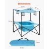 imageVEVOR Folding Camping Table Portable Outdoor Lightweight Picnic Table 600D Oxford Fabric Waterproof Canvas Travel Beach Tables with 4 Cup Holders Carry Bag for Tailgating Camping Picnic BlackBlue