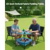 imageVEVOR Folding Camping Table Portable Outdoor Lightweight Picnic Table 600D Oxford Fabric Waterproof Canvas Travel Beach Tables with 4 Cup Holders Carry Bag for Tailgating Camping Picnic BlackBlue