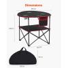 imageVEVOR Folding Camping Table Portable Outdoor Lightweight Picnic Table 600D Oxford Fabric Waterproof Canvas Travel Beach Tables with 4 Cup Holders Carry Bag for Tailgating Camping Picnic BlackBlack