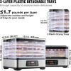 imageVEVOR Food Dehydrator 10 Trays Stainless Steel Food Dehydrator Machine 1000W Dehydrators with Digital Adjustable Timer ampamp Temp Dehydrator for Jerky Herb Meat Beef Fruit Dog Treats and Vegetables5Trays300W