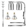 imageVEVOR Food Heat Lamp 500W Bulbs Commercial Food Warmer Light Electric Stainless Steel French Fry Heating Lamp FreeStanding Catering Food Warming Equipment for Kitchen Buffet Restaurant Silver