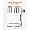 imageVEVOR Food Heat Lamp 500W Bulbs Commercial Food Warmer Light Electric Stainless Steel French Fry Heating Lamp FreeStanding Catering Food Warming Equipment for Kitchen Buffet Restaurant Silver