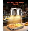 imageVEVOR Food Heat Lamp 500W Bulbs Commercial Food Warmer Light Electric Stainless Steel French Fry Heating Lamp FreeStanding Catering Food Warming Equipment for Kitchen Buffet Restaurant Silver