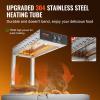 imageVEVOR French Fry Food Warmer Commercial Food Heating Lamp Electric Stainless Steel Warming Light Dump Station Countertop 104122F Fries Food Warmer for Chip Buffet Kitchen Restaurant SilverSmall