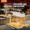 imageVEVOR French Fry Food Warmer Commercial Food Heating Lamp Electric Stainless Steel Warming Light Dump Station Countertop 104122F Fries Food Warmer for Chip Buffet Kitchen Restaurant SilverLarge
