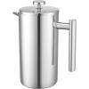 imageVEVOR French Press Coffee Maker 51 Ounce 15 Liter Stainless Steel Coffee Press Tea Maker with Filter Large Double Wall Insulated French Presses Cold Brew for Camping Travel Home Kitchen Silver51oz