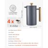imageVEVOR French Press Coffee Maker 51 Ounce 15 Liter Stainless Steel Coffee Press Tea Maker with Filter Large Double Wall Insulated French Presses Cold Brew for Camping Travel Home Kitchen Silver34oz