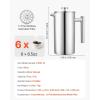 imageVEVOR French Press Coffee Maker 51 Ounce 15 Liter Stainless Steel Coffee Press Tea Maker with Filter Large Double Wall Insulated French Presses Cold Brew for Camping Travel Home Kitchen Silver51oz