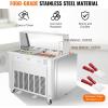 imageVEVOR Fried Ice Cream Roll Machine 2Pcs 138quot x 138quot Square StirFried Ice Cream Pans Stainless Steel Commercial Rolled Ice Cream Maker with Compressor and 4 Scrapers for Ice Cream Frozen Yogurt1750Wdouble pans
